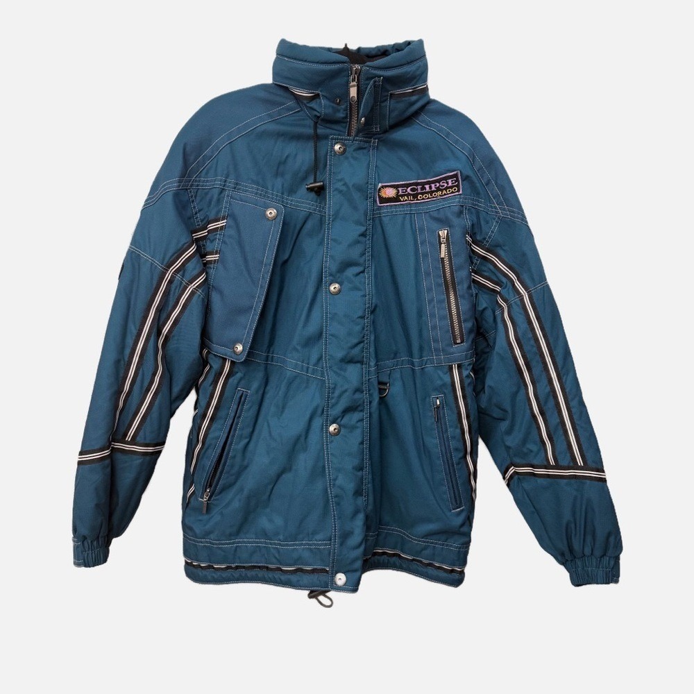 Vintage Descente Eclipse Vail Ski Jacket Mens Medium Blue 90s D8-8356 Rare